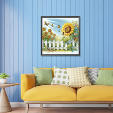 Load image into Gallery viewer, Diamond Painting - Partial Special Shaped - butterfly bee sunflower (30*30CM)
