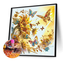 Load image into Gallery viewer, Diamond Painting - Partial Special Shaped - butterfly bee sunflower (30*30CM)
