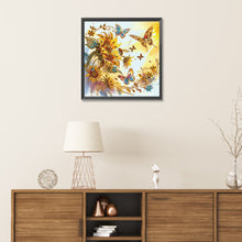Load image into Gallery viewer, Diamond Painting - Partial Special Shaped - butterfly bee sunflower (30*30CM)
