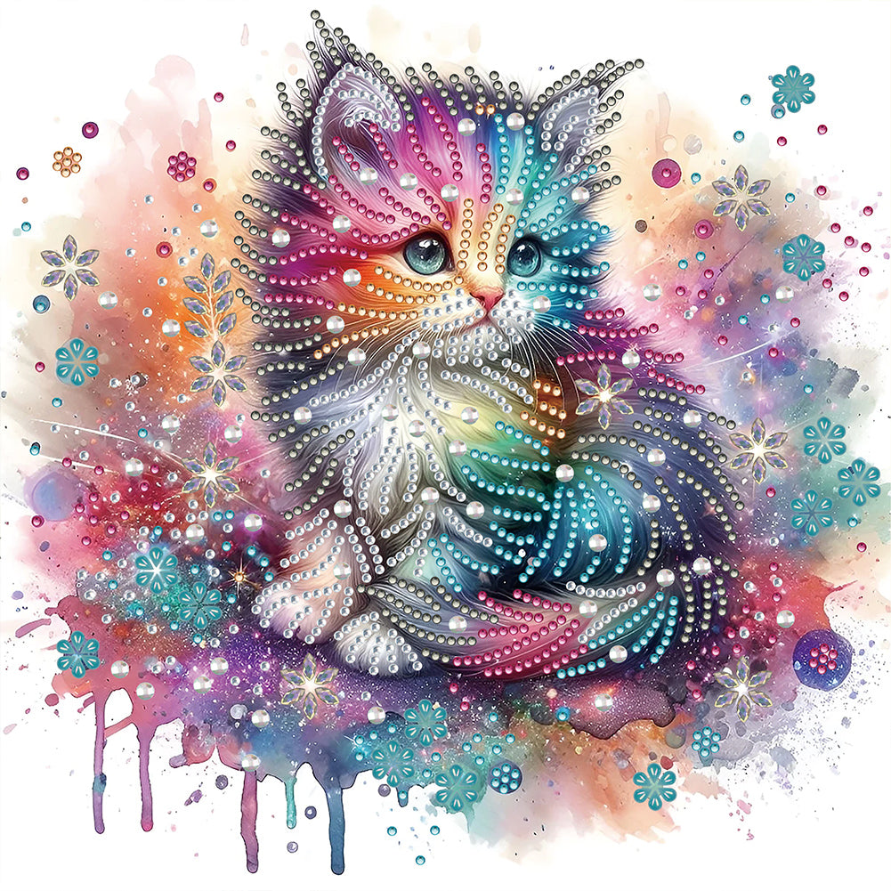 Diamond Painting - Partial Special Shaped - Color cat (30*30CM)