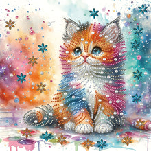 Load image into Gallery viewer, Diamond Painting - Partial Special Shaped - four color cat (30*30CM)
