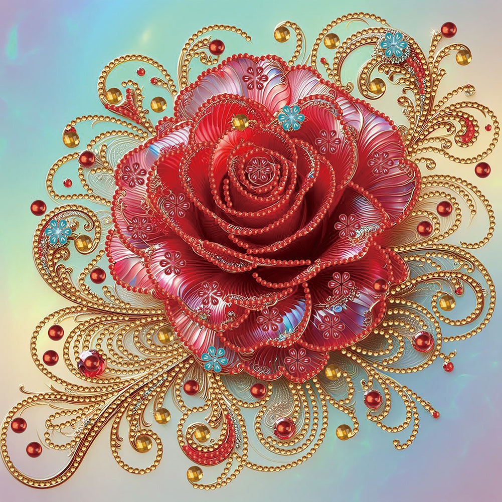 Diamond Painting - Full Round - crystal red rose (30*30CM)