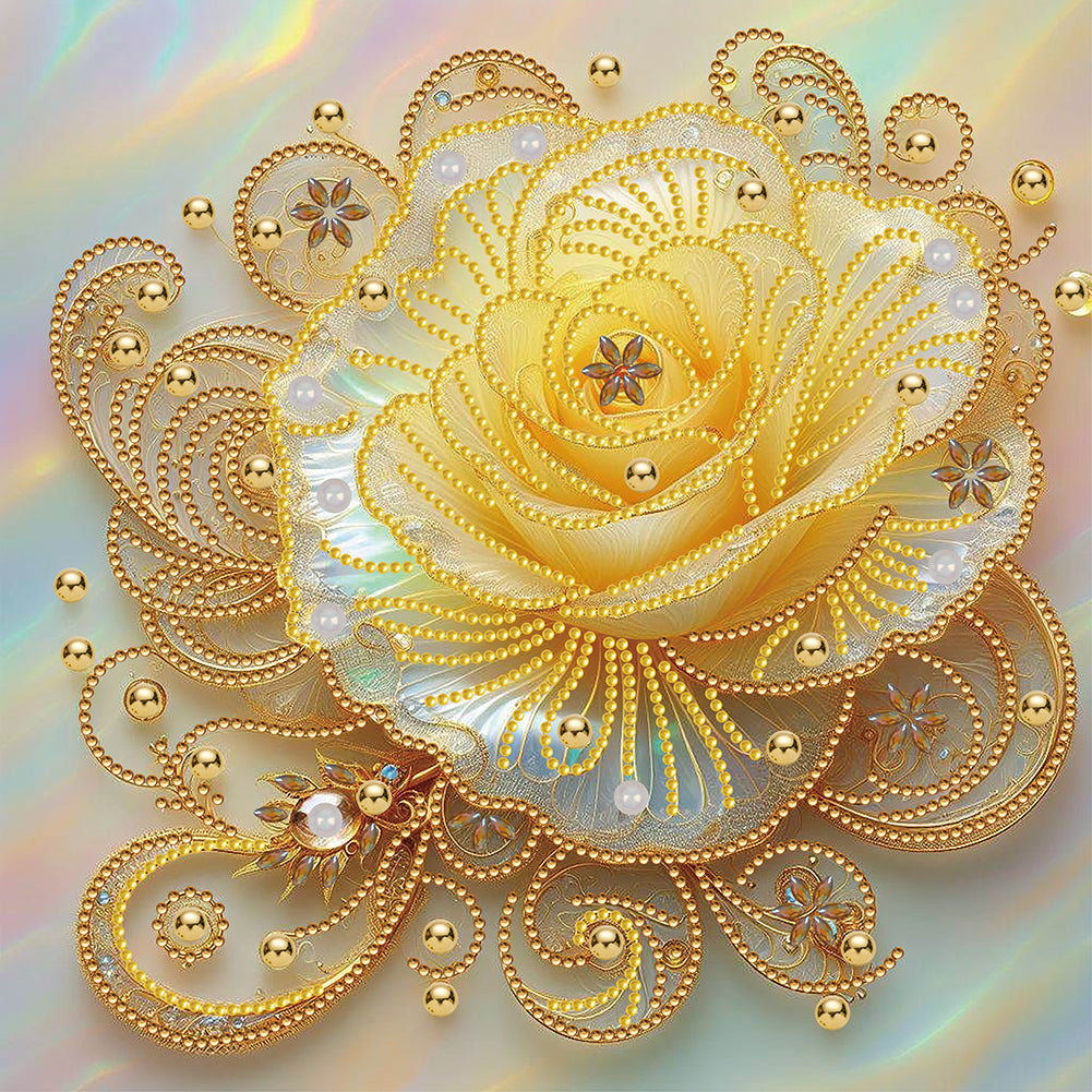 Diamond Painting - Full Round - crystal yellow rose (30*30CM)