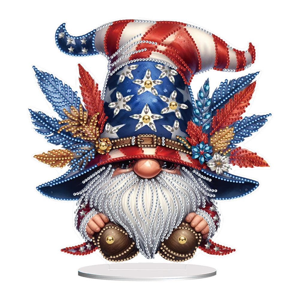 PVC Round Special Shaped Independence Day Desktop Diamond Art Kits Bedroom Decor