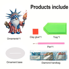 Load image into Gallery viewer, PVC Round Special Shaped Independence Day Desktop Diamond Art Kits Bedroom Decor
