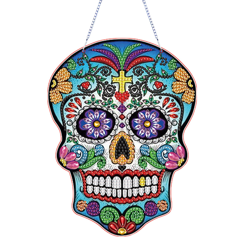 Acrylic Skull 5D DIY Rhinestone Diamond Painting Dots Pendant for Wall Decor