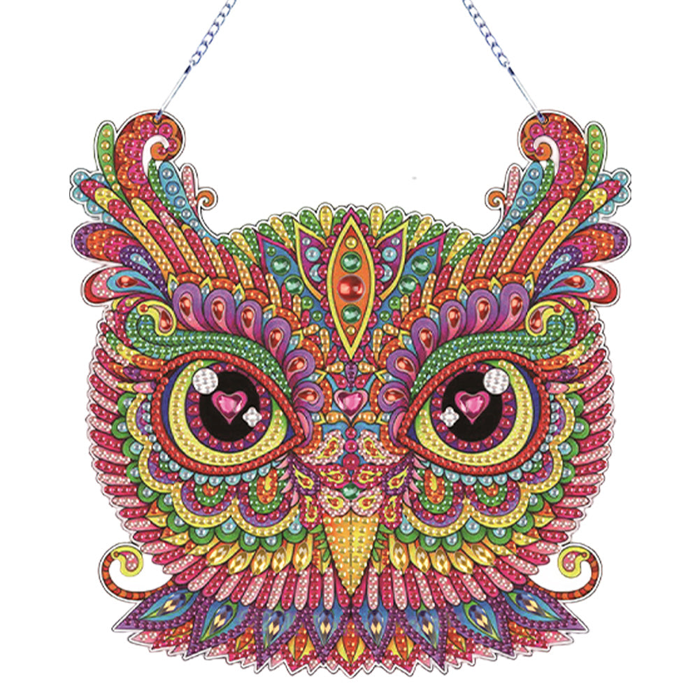 Acrylic Owl 5D DIY Rhinestone Diamond Painting Dots Pendant for Wall Decor