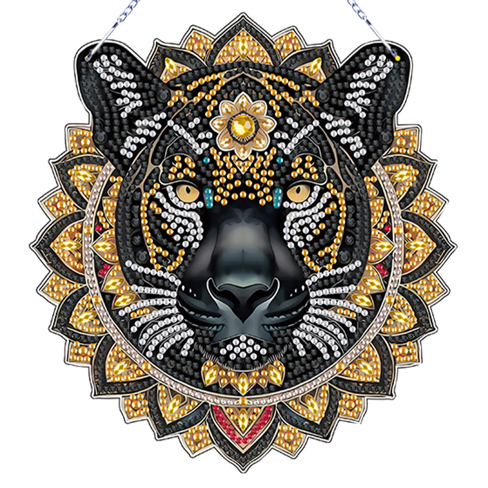 Acrylic Black Panther 5D DIY Diamond Painting Dots Pendant for Wall Decoration