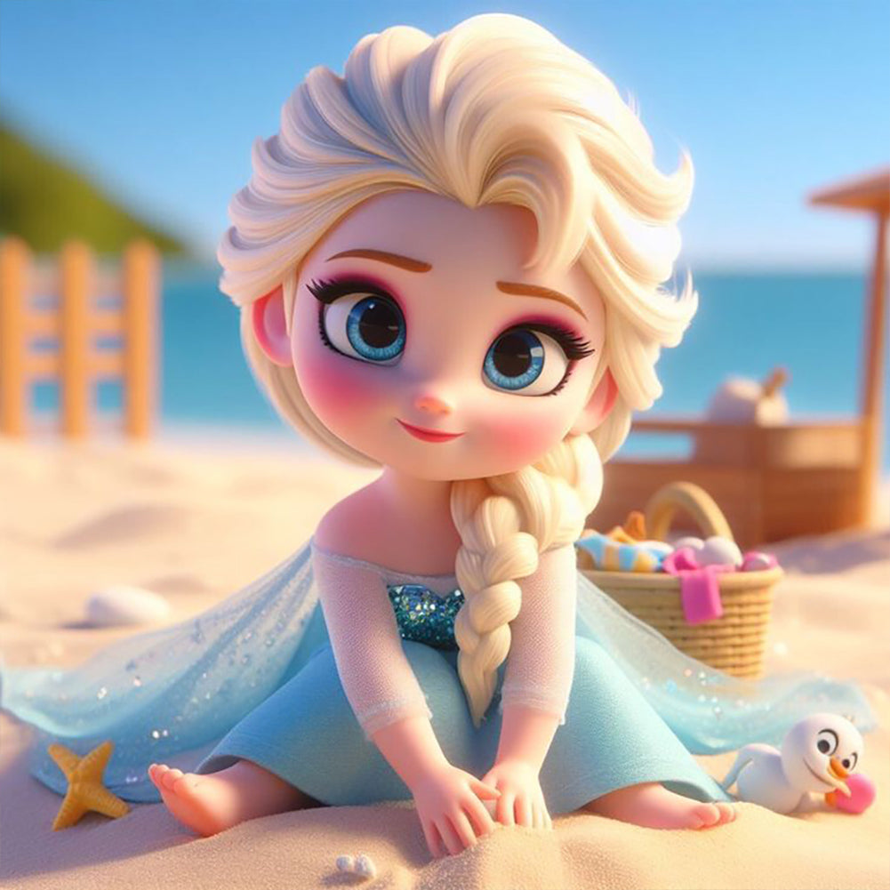 Diamond Painting - Full Round - Princess Elsa on the beach (40*40CM)