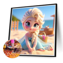 Load image into Gallery viewer, Diamond Painting - Full Round - Princess Elsa on the beach (40*40CM)
