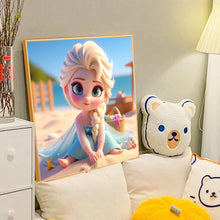 Load image into Gallery viewer, Diamond Painting - Full Round - Princess Elsa on the beach (40*40CM)
