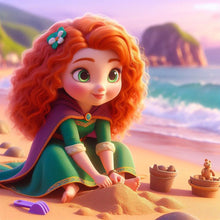 Load image into Gallery viewer, Diamond Painting - Full Round - Princess Merida on the beach (40*40CM)
