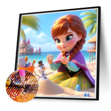 Load image into Gallery viewer, Diamond Painting - Full Round - Anna the princess on the beach (40*40CM)
