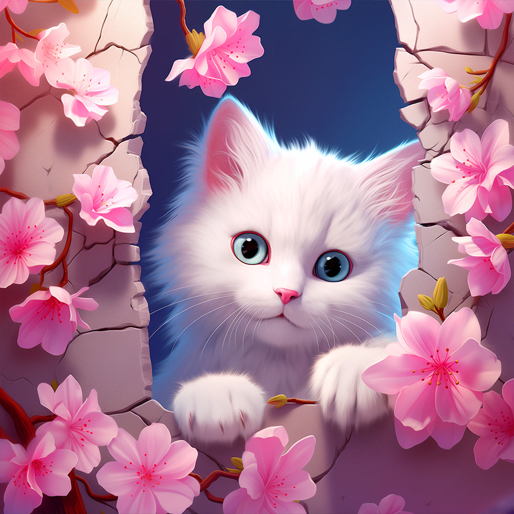 Diamond Painting - Full Round - picture frame animal kitten (30*30CM)