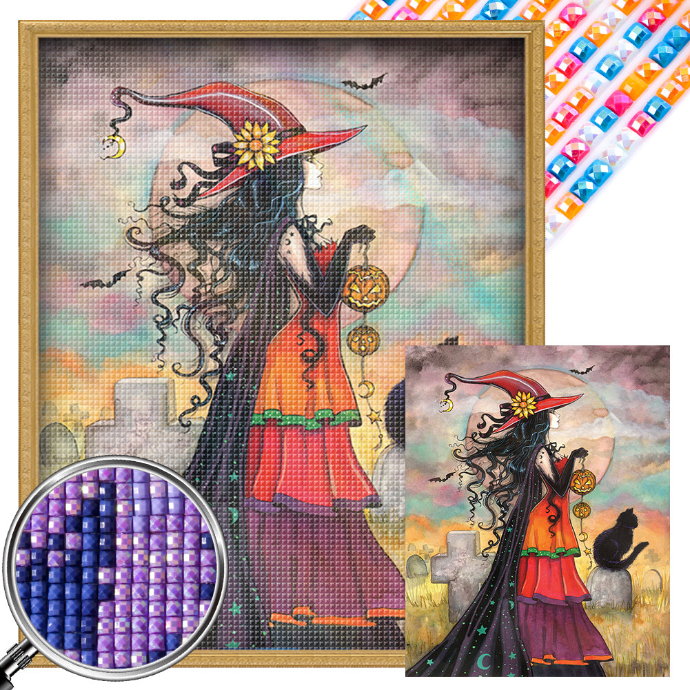 AB Diamond Painting - Full Square - halloween witch (40*50CM)