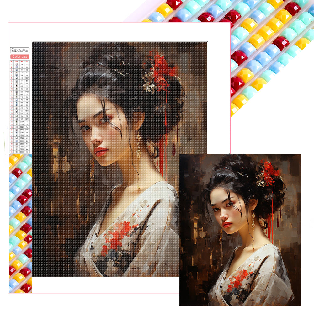 Diamond Painting - Full Square - asian girl (40*50CM)