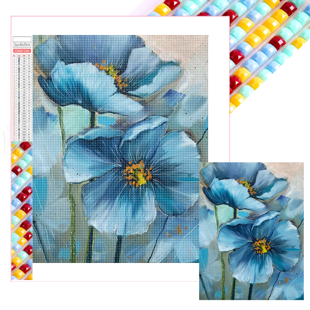 Diamond Painting - Full Square - blue poppy (30*40CM)