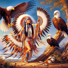 Load image into Gallery viewer, Diamond Painting - Full Square - Indian and eagle (40*40CM)
