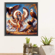 Load image into Gallery viewer, Diamond Painting - Full Square - Indian and eagle (40*40CM)
