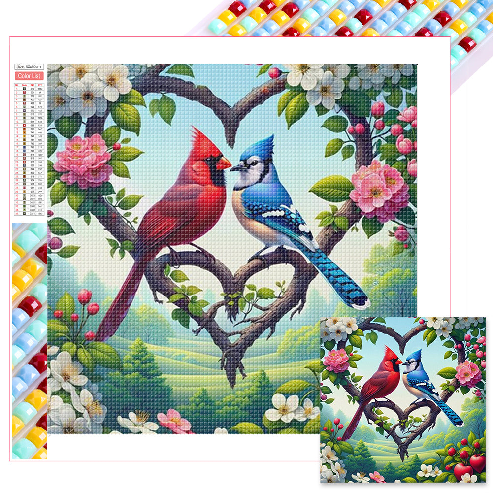 Diamond Painting - Full Square - Lovebirds (30*30CM)