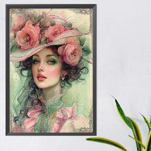 Load image into Gallery viewer, AB Diamond Painting - Full Round - flower hat girl (40*60CM)
