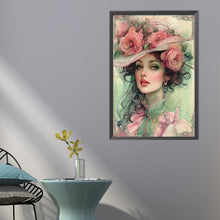 Load image into Gallery viewer, AB Diamond Painting - Full Round - flower hat girl (40*60CM)
