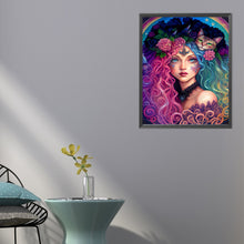 Load image into Gallery viewer, AB Diamond Painting - Full Round - witch and cat (40*50CM)
