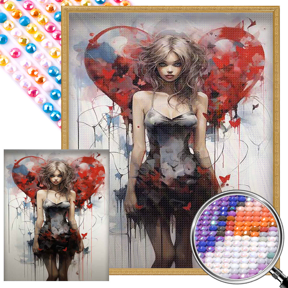 AB Diamond Painting - Full Round - mysterious girl (40*50CM)