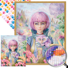 Load image into Gallery viewer, AB Diamond Painting - Full Round - Mysterious alien girl (40*50CM)
