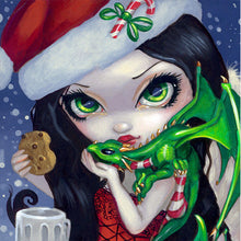 Load image into Gallery viewer, AB Diamond Painting - Full Round - green dragon and christmas girl (45*45CM)
