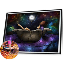 Load image into Gallery viewer, AB Diamond Painting - Full Round - girl under the moon (50*40CM)
