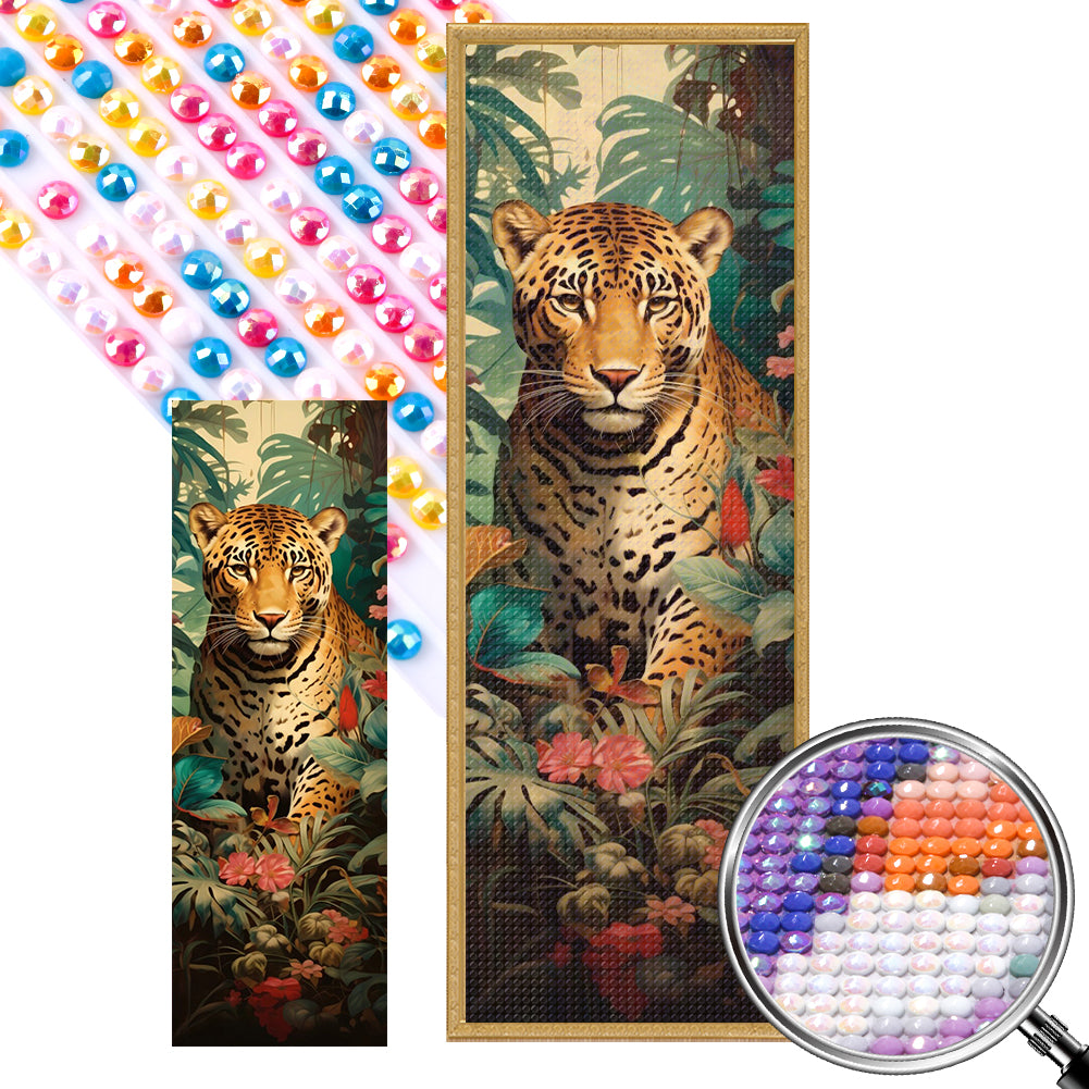 AB Diamond Painting - Full Round - Leopard in the forest (30*90CM)