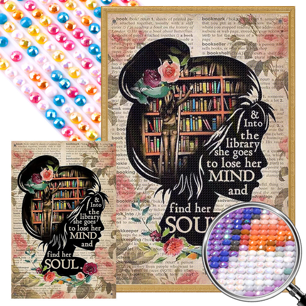 AB Diamond Painting - Full Round - girl silhouette (40*60CM)