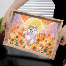 Load image into Gallery viewer, Wooden Cat 5D DIY Diamond Painting Serving Tray Diamond Painting Tray Handicraft
