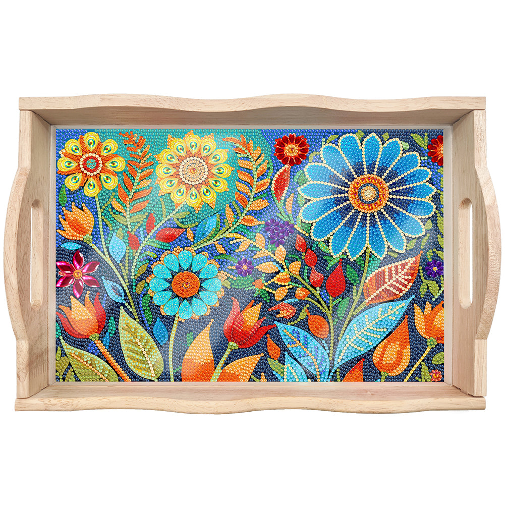 Wooden Cat 5D DIY Diamond Painting Serving Tray Diamond Painting Tray Handicraft