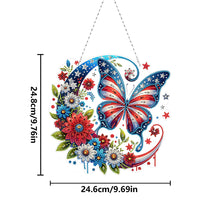 Load image into Gallery viewer, Double Sided Acrylic Flower Butterfly Diamond Painting Decor Diamond Art Pendant
