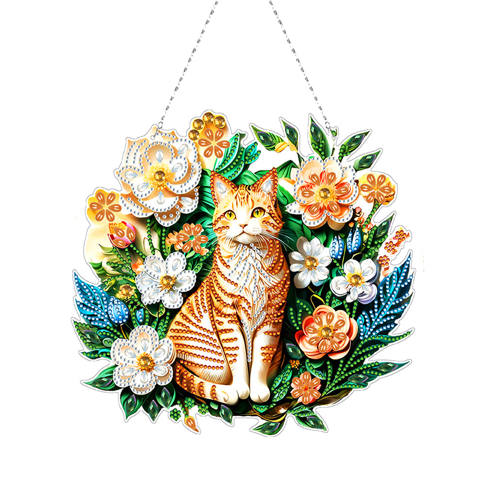 Double Sided Acrylic Flower Butterfly Diamond Painting Decor Diamond Art Pendant