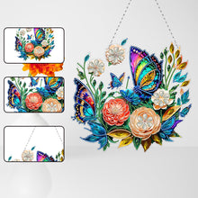 Load image into Gallery viewer, Double Sided Acrylic Flower Butterfly Diamond Painting Decor Diamond Art Pendant
