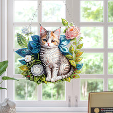 Load image into Gallery viewer, Double Sided Acrylic Flower Butterfly Diamond Painting Decor Diamond Art Pendant
