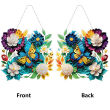 Load image into Gallery viewer, Double Sided Acrylic Flower Butterfly Diamond Painting Decor Diamond Art Pendant
