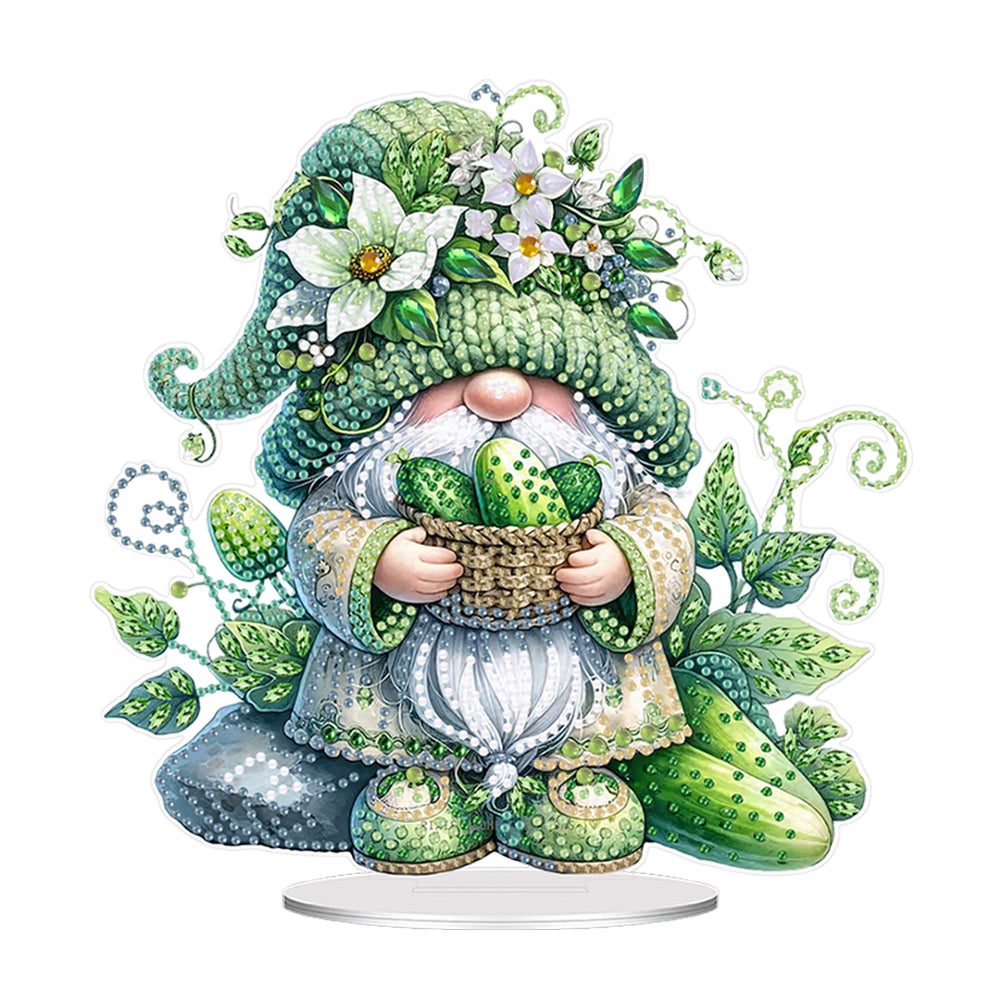 Acrylic Special Shape Fruit Gnome Desktop Diamond Art Kits for Home Office Decor