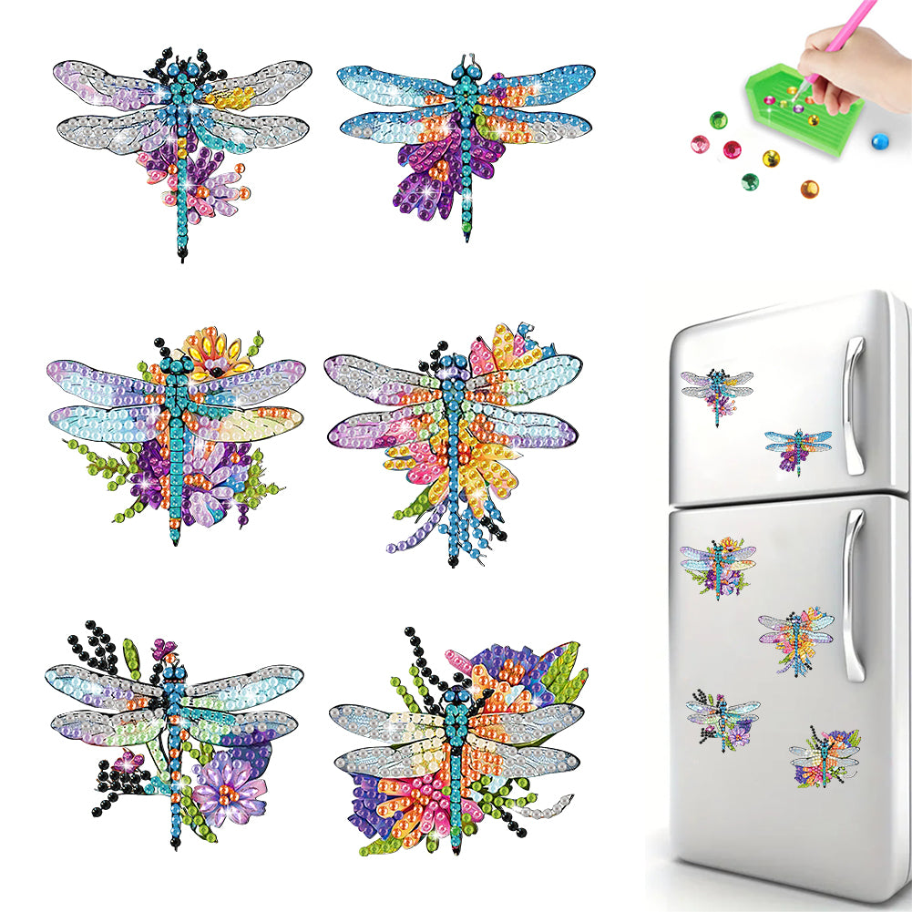 6Pcs Special Shape Animal Diamond Painting Fridge Magnet Diamond Magnets Decals