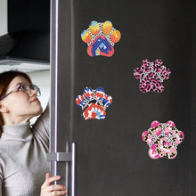 Load image into Gallery viewer, 6Pcs Puppy Footprint Special Shape Diamond Painting Fridge Magnet for DIY Crafts
