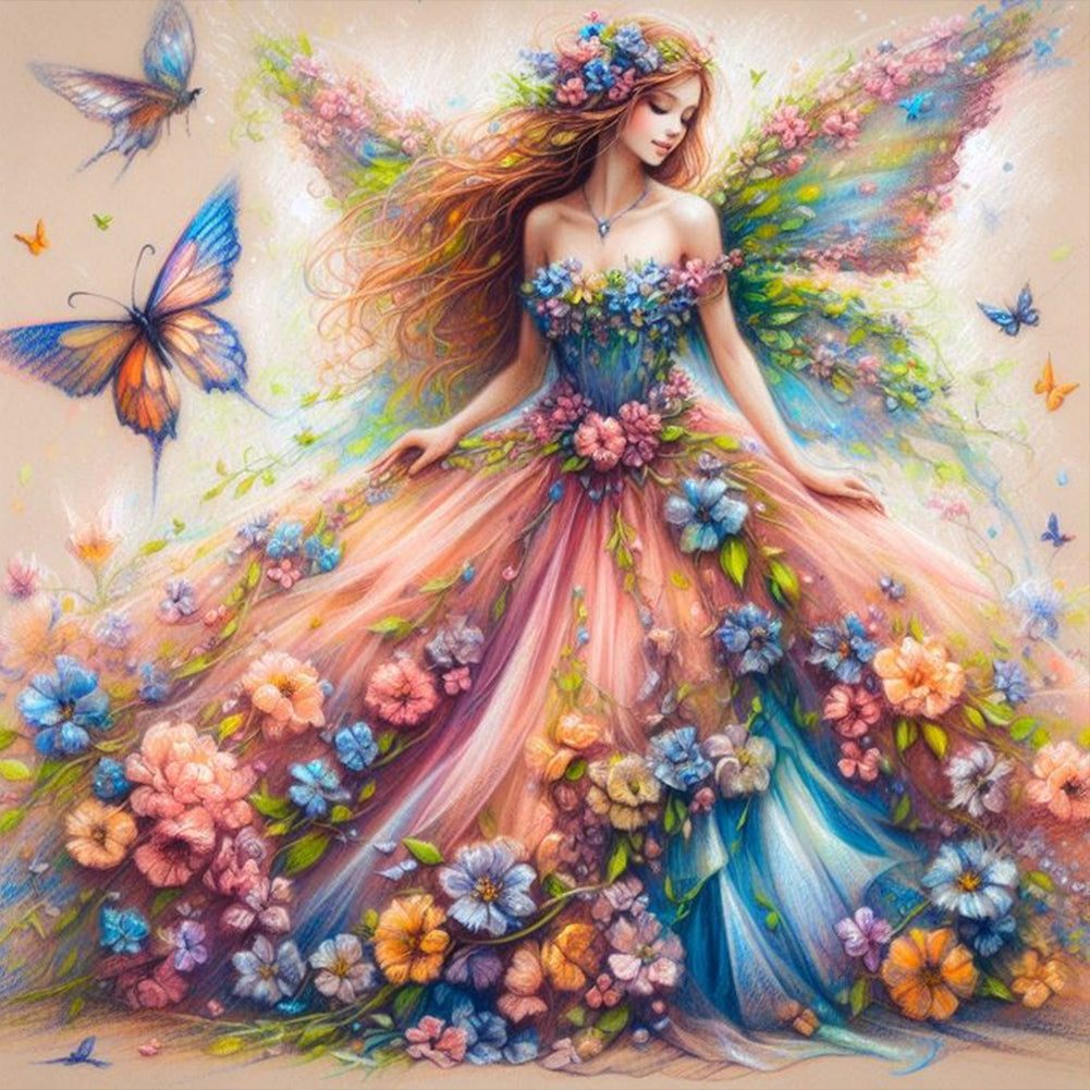 Diamond Painting - Full Round - skirt girl (30*30CM)