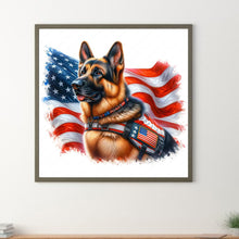 Load image into Gallery viewer, Diamond Painting - Full Round - american flag retriever (40*40CM)
