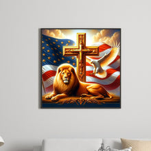 Load image into Gallery viewer, Diamond Painting - Full Round - american flag lion (40*40CM)
