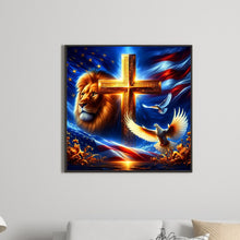 Load image into Gallery viewer, Diamond Painting - Full Round - american flag lion (40*40CM)
