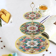 Load image into Gallery viewer, 3 Tier Mandala Diamond Painting Cupcake Stand Diamond Art Tiered Serving Tray
