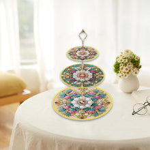 Load image into Gallery viewer, 3 Tier Mandala Diamond Painting Cupcake Stand Diamond Art Tiered Serving Tray
