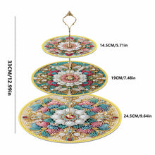 Load image into Gallery viewer, 3 Tier Mandala Diamond Painting Cupcake Stand Diamond Art Tiered Serving Tray
